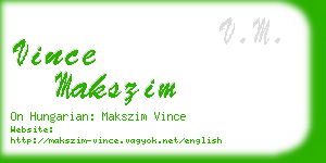 vince makszim business card